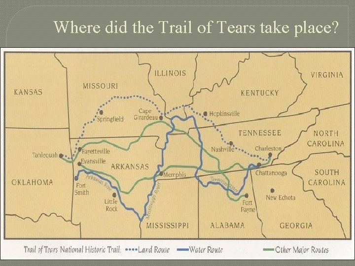 Where did the Trail of Tears take place? 