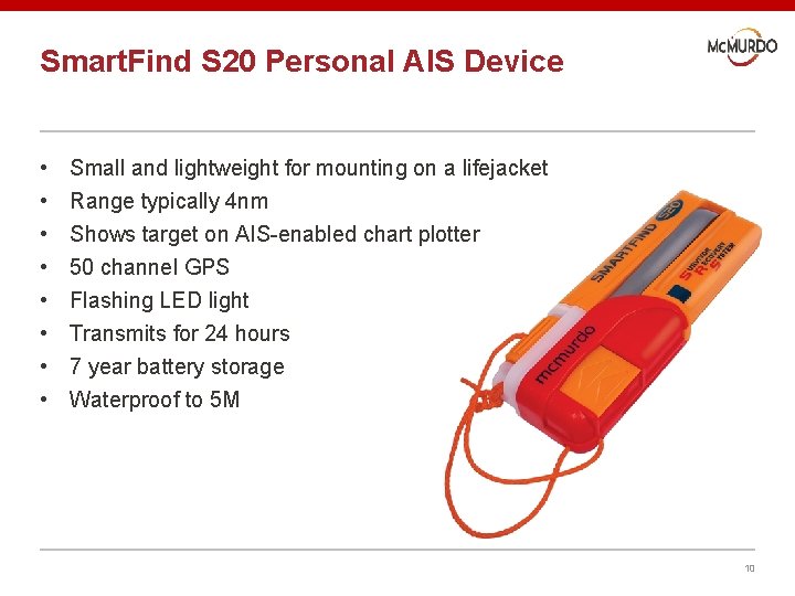 Smart. Find S 20 Personal AIS Device • • Small and lightweight for mounting