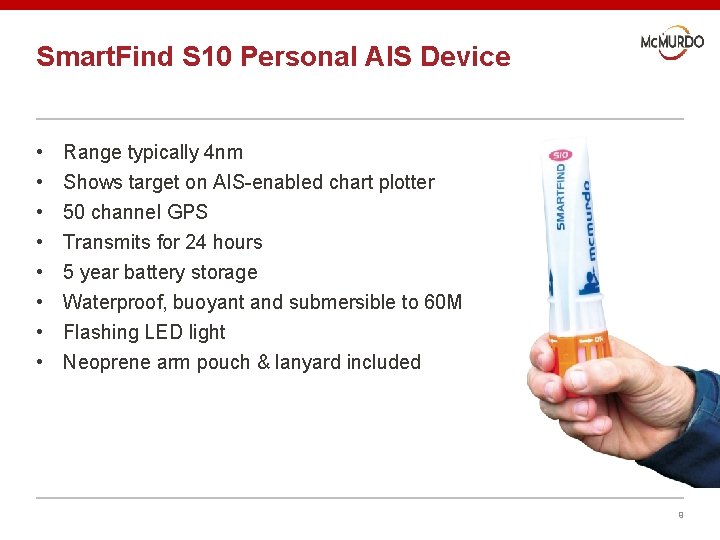 Smart. Find S 10 Personal AIS Device • • Range typically 4 nm Shows