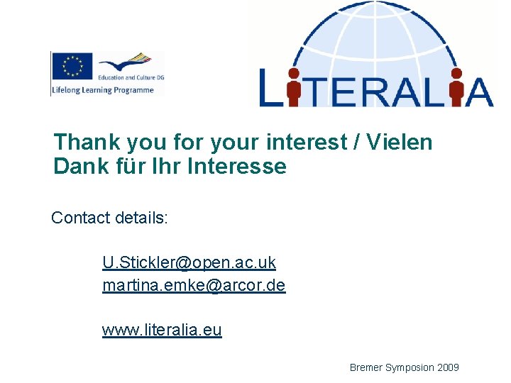 Thank you for your interest / Vielen Dank für Ihr Interesse Contact details: U.