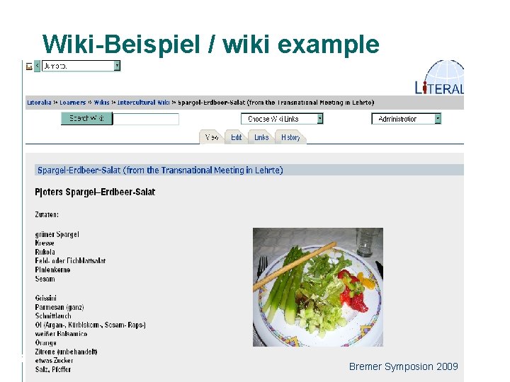 Wiki-Beispiel / wiki example 7 Bremer Symposion 2009 