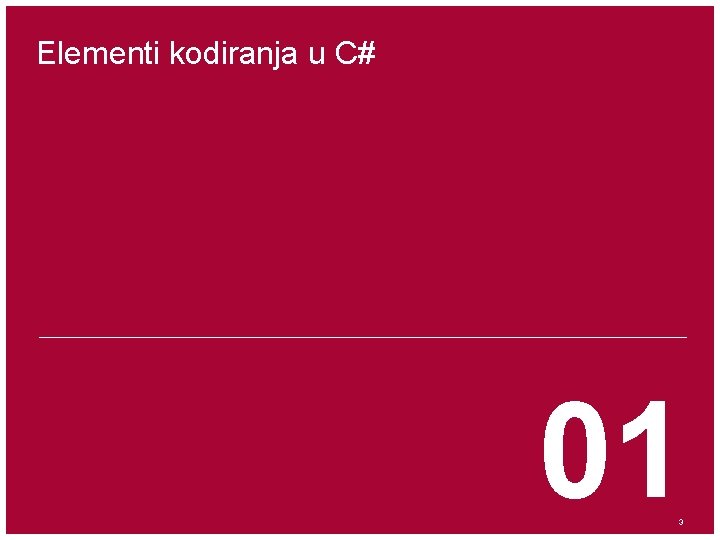 Elementi kodiranja u C# 01 3 