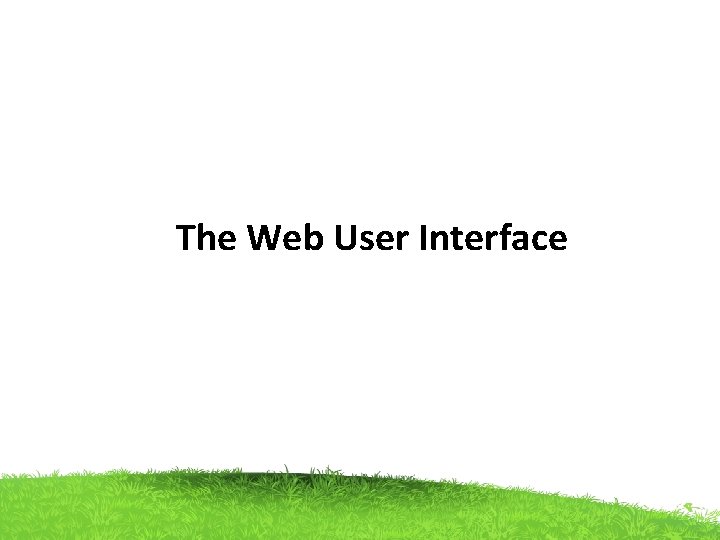 The Web User Interface 