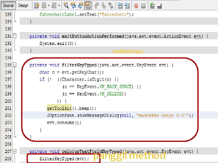 method baru panggil method 