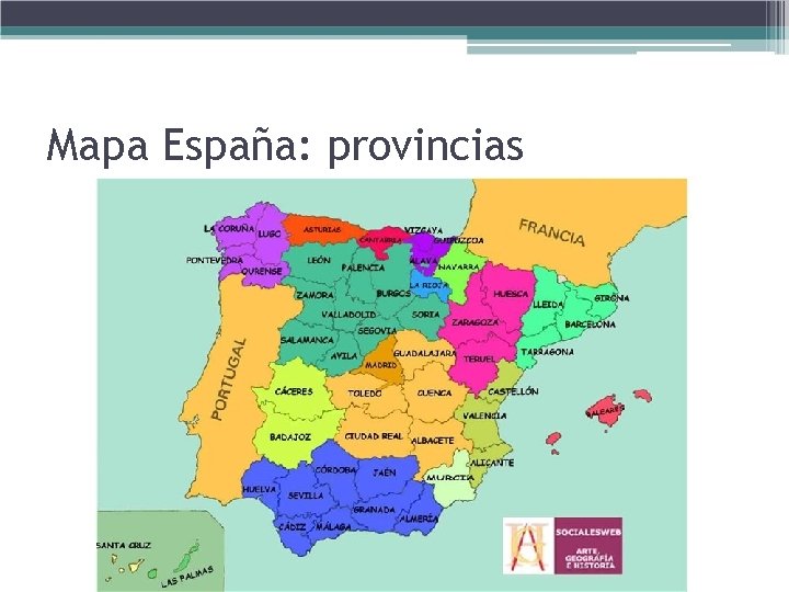 Mapa España: provincias 