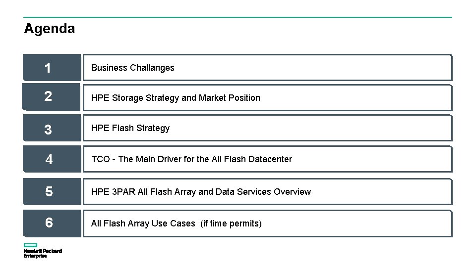 Agenda 1 Business Challanges 2 HPE Storage Strategy and Market Position 3 HPE Flash Agenda 1 Business Challanges 2 HPE Storage Strategy and Market Position 3 HPE Flash