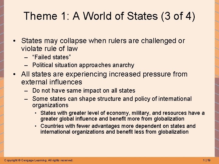 Theme 1: A World of States (3 of 4) • States may collapse when