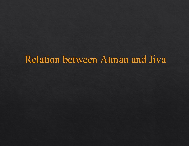 Relation between Atman and Jiva 