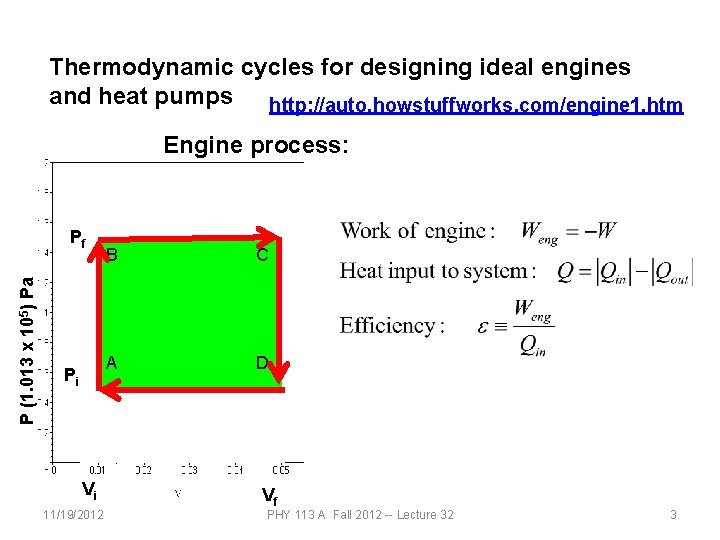 Thermodynamic cycles for designing ideal engines and heat pumps http: //auto. howstuffworks. com/engine 1.