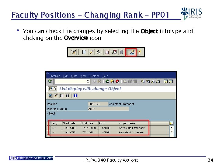 Faculty Positions – Changing Rank – PP 01 • You can check the changes