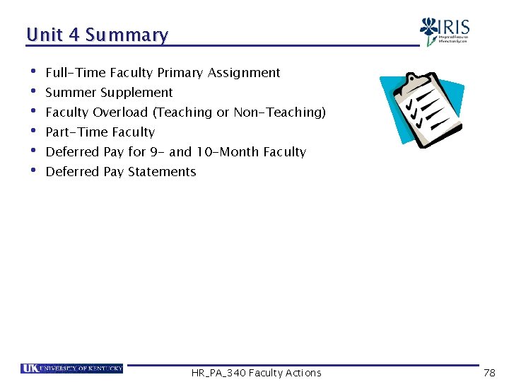 Unit 4 Summary • Full-Time Faculty Primary Assignment • Summer Supplement • Faculty Overload