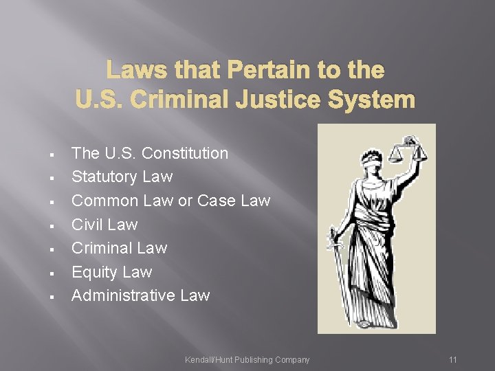 Laws that Pertain to the U. S. Criminal Justice System § § § §