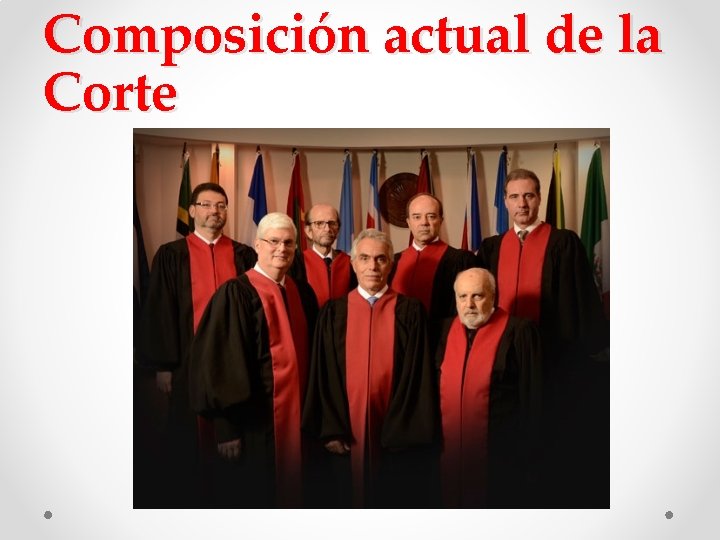 Composición actual de la Corte Composición actual de la Corte
