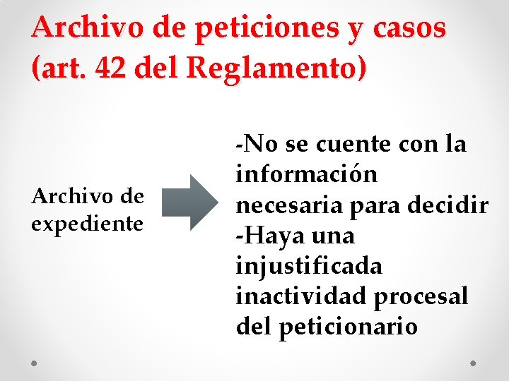 Archivo de peticiones y casos (art. 42 del Reglamento) -No se cuente con la Archivo de peticiones y casos (art. 42 del Reglamento) -No se cuente con la