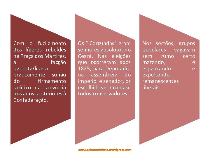 Com o fuzilamento dos líderes rebeldes na Praça dos Mártires, a facção patriota/liberal praticamente Com o fuzilamento dos líderes rebeldes na Praça dos Mártires, a facção patriota/liberal praticamente