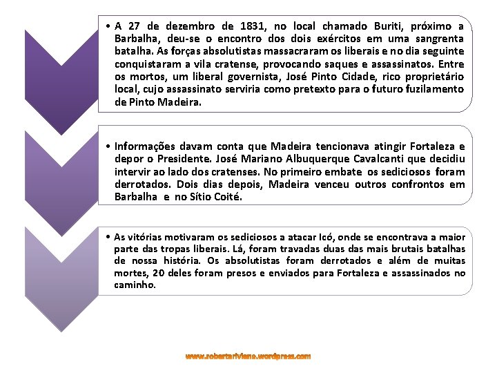 • A 27 de dezembro de 1831, no local chamado Buriti, próximo a • A 27 de dezembro de 1831, no local chamado Buriti, próximo a