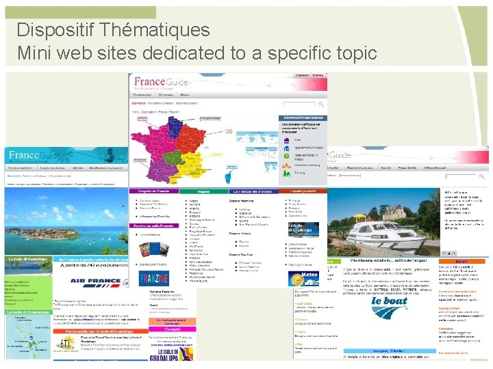 Dispositif Thématiques Mini web sites dedicated to a specific topic 