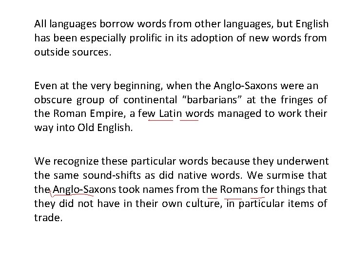 All languages borrow words from other languages, but English has been especially prolific in