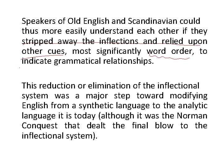Speakers of Old English and Scandinavian could thus more easily understand each other if