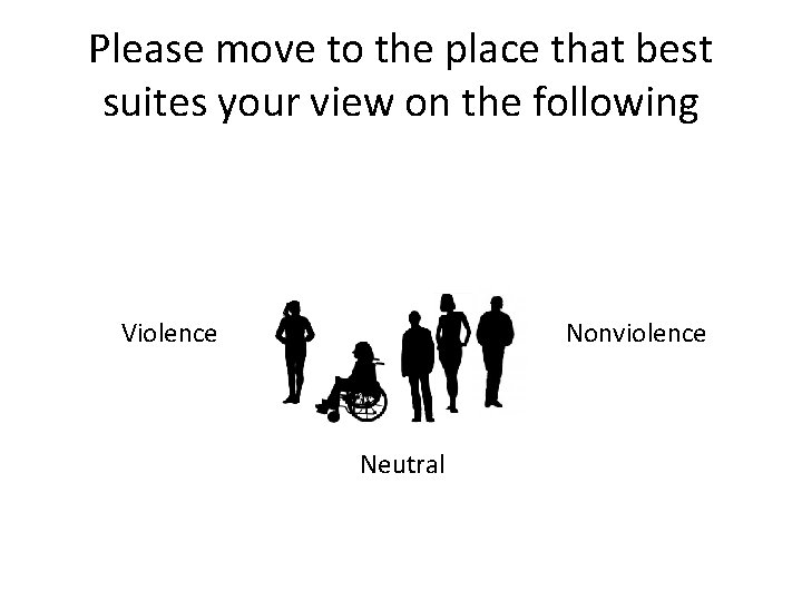 Please move to the place that best suites your view on the following Violence