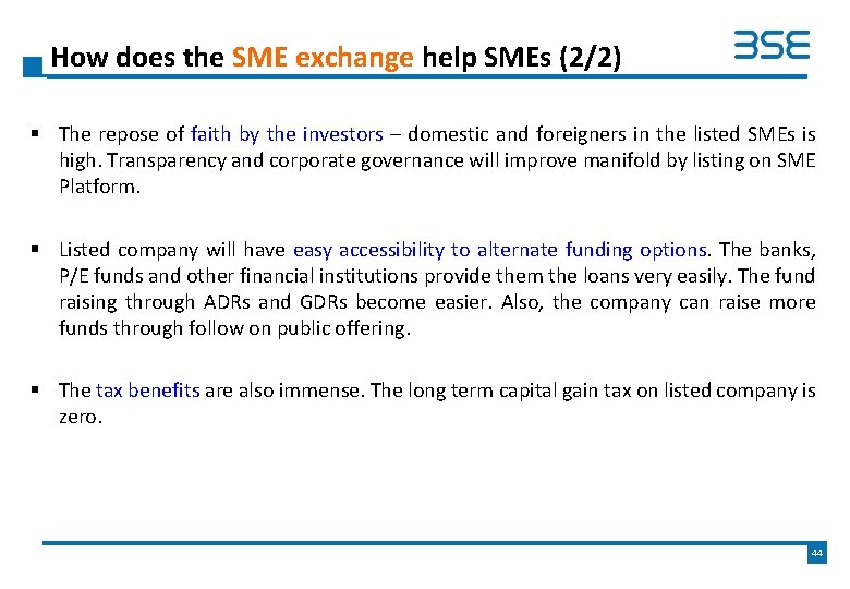 How does the SME exchange help SMEs (2/2) § The repose of faith by