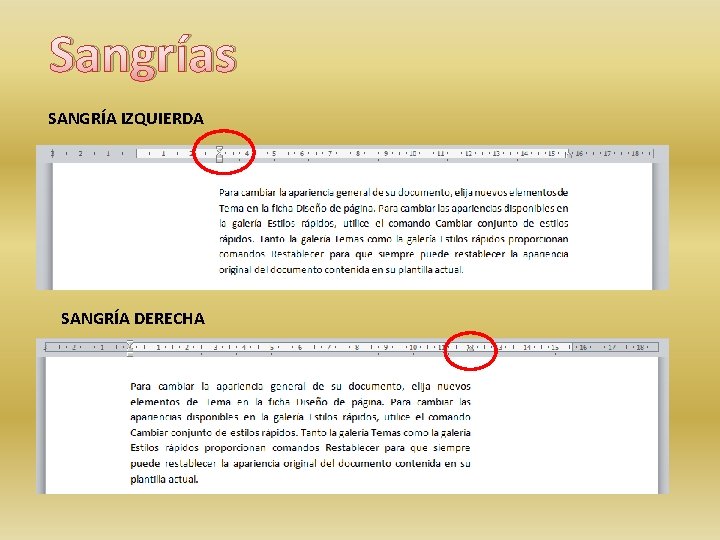 Sangrías SANGRÍA IZQUIERDA SANGRÍA DERECHA 
