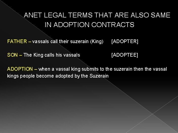 ANET LEGAL TERMS THAT ARE ALSO SAME IN ADOPTION CONTRACTS FATHER – vassals call