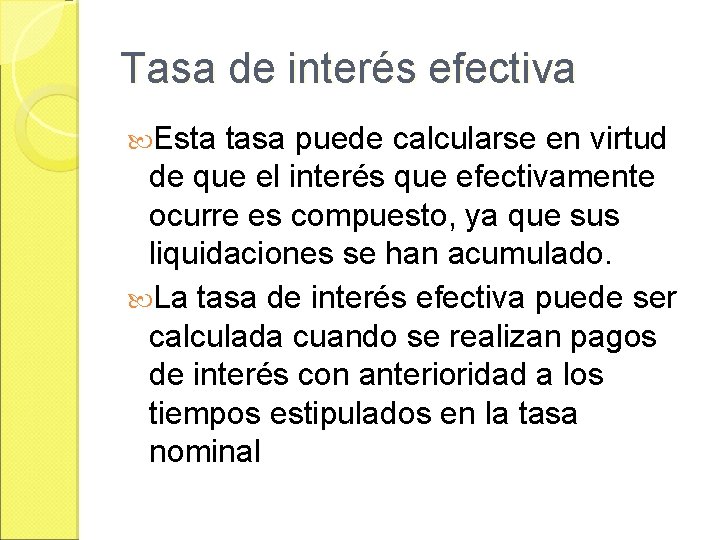 Componentes de la Tasa de Inters La magnitud