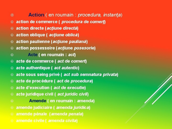 Action ( en roumain : procedura, instanţa) action de commerce ( procedura de Action ( en roumain : procedura, instanţa) action de commerce ( procedura de