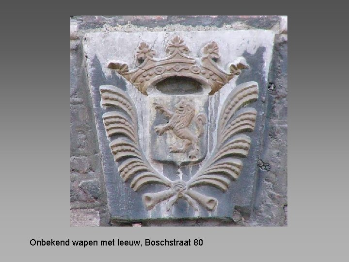 Onbekend wapen met leeuw, Boschstraat 80 