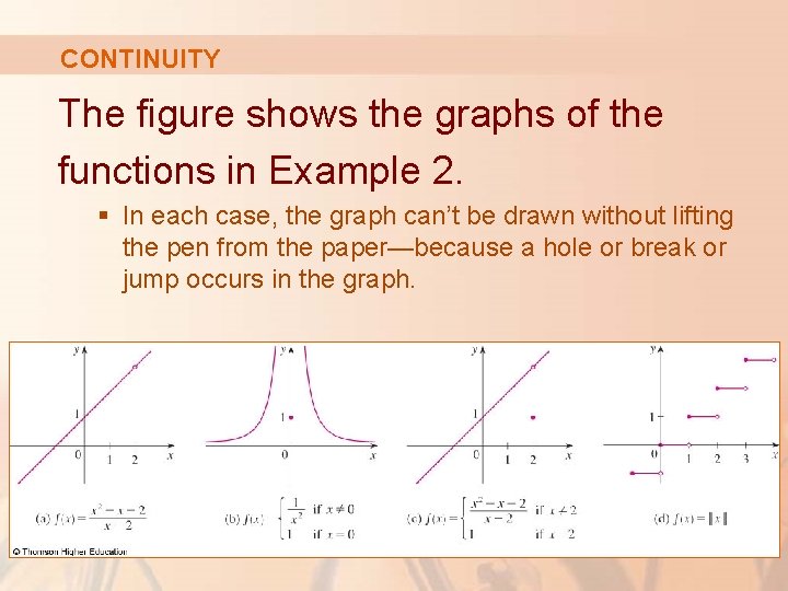 CONTINUITY The figure shows the graphs of the functions in Example 2. § In