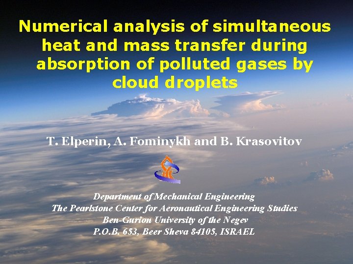 Numerical analysis of simultaneous heat and mass transfer during absorption of polluted gases by