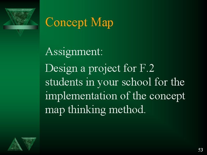 Concept Map Assignment: Design a project for F. 2 students in your school for Concept Map Assignment: Design a project for F. 2 students in your school for