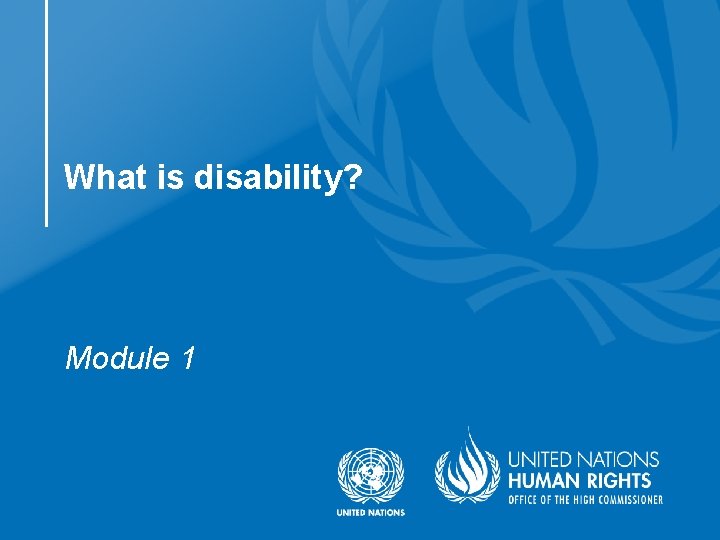 What is disability? Module 1 