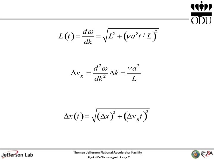 Physics 804 Electromagnetic Theory II Physics 804 Electromagnetic Theory II