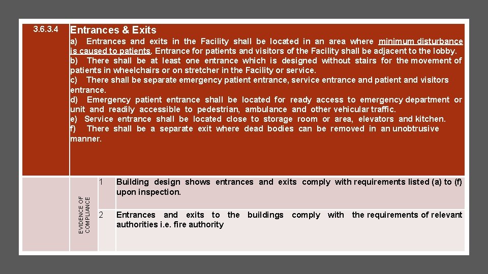 3. 6. 3. 4 Entrances & Exits a) Entrances and exits in the Facility 3. 6. 3. 4 Entrances & Exits a) Entrances and exits in the Facility