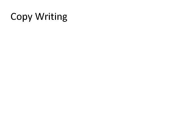 Copy Writing 