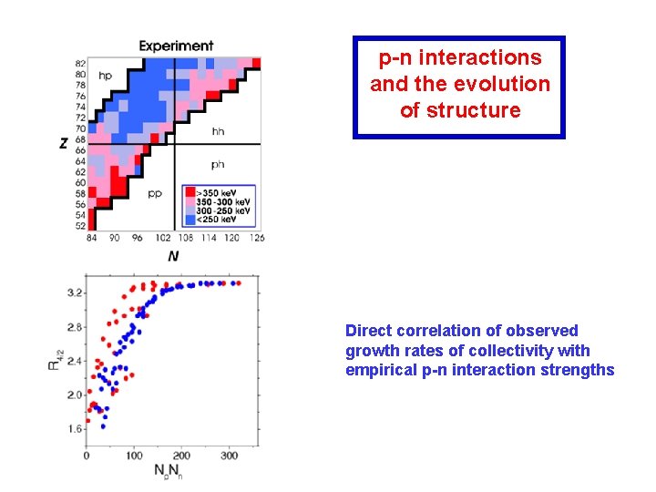 p-n interactions and the evolution of structure Direct correlation of observed growth rates of