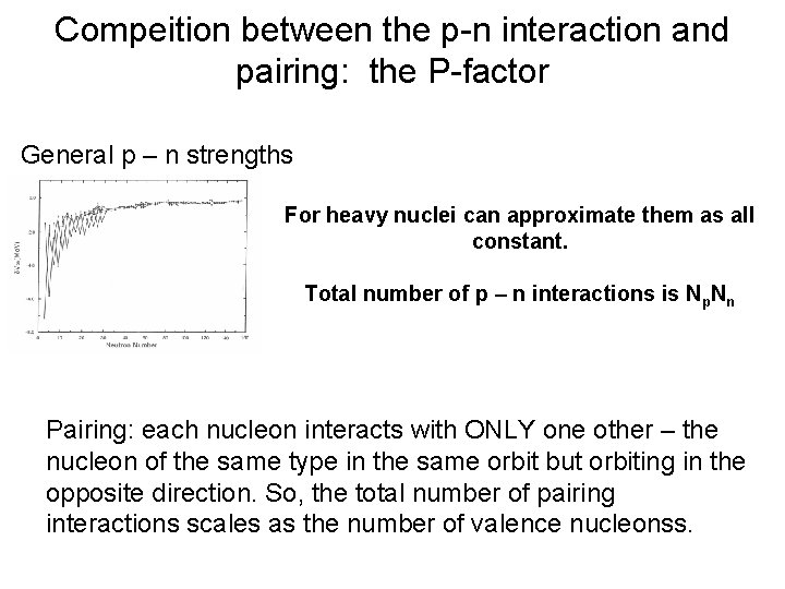 Compeition between the p-n interaction and pairing: the P-factor General p – n strengths