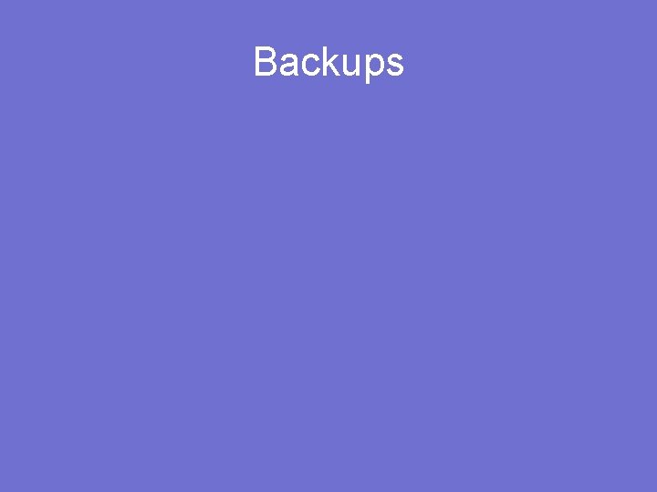 Backups 