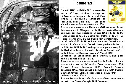 Flottille 12 F (ARDHAN) Poste de pilotage d’un Corsair En août 1953, la flottille