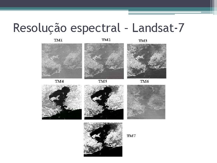 Resolução espectral – Landsat-7 Resolução espectral – Landsat-7