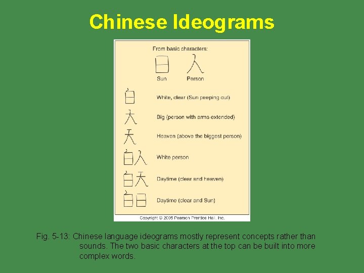 Chinese Ideograms Fig. 5 -13: Chinese language ideograms mostly represent concepts rather than sounds.