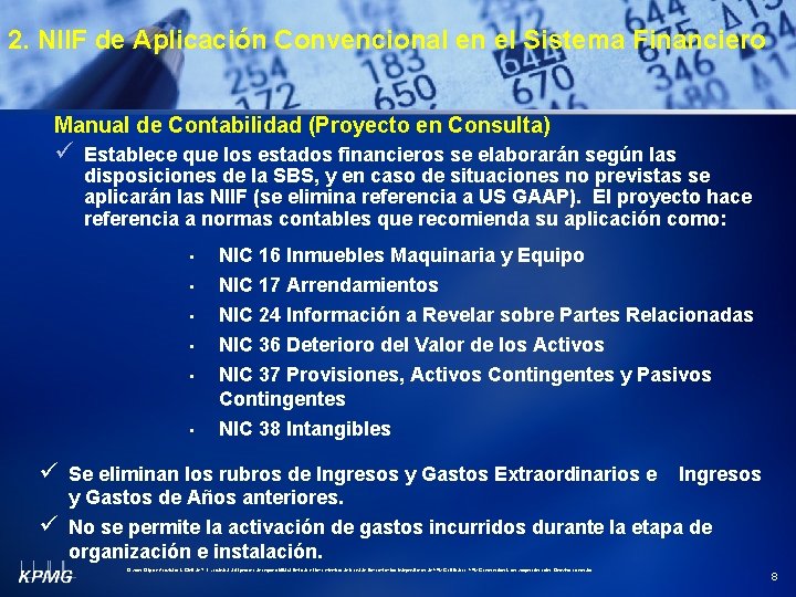 2. NIIF de Aplicación Convencional en el Sistema Financiero Manual de Contabilidad (Proyecto en