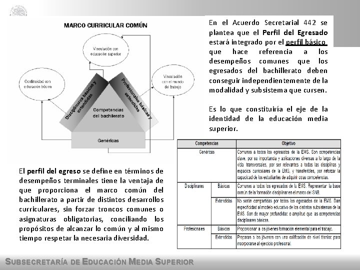 En el Acuerdo Secretarial 442 se plantea que el Perfil del Egresado estará integrado En el Acuerdo Secretarial 442 se plantea que el Perfil del Egresado estará integrado