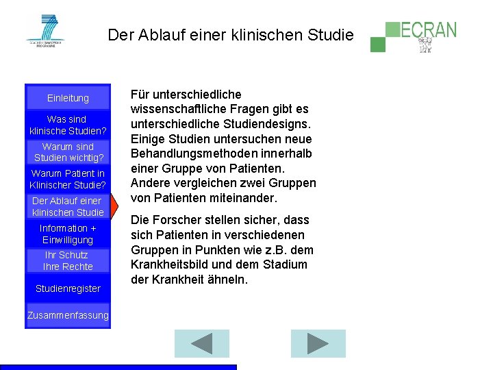 Der Ablauf einer klinischen Studie Einleitung Was sind klinische Studien? Warum sind Studien wichtig?