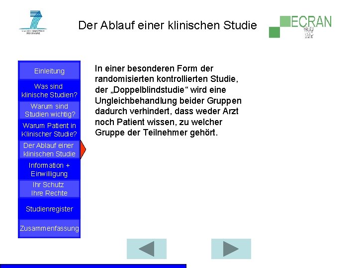 Der Ablauf einer klinischen Studie Einleitung Was sind klinische Studien? Warum sind Studien wichtig?