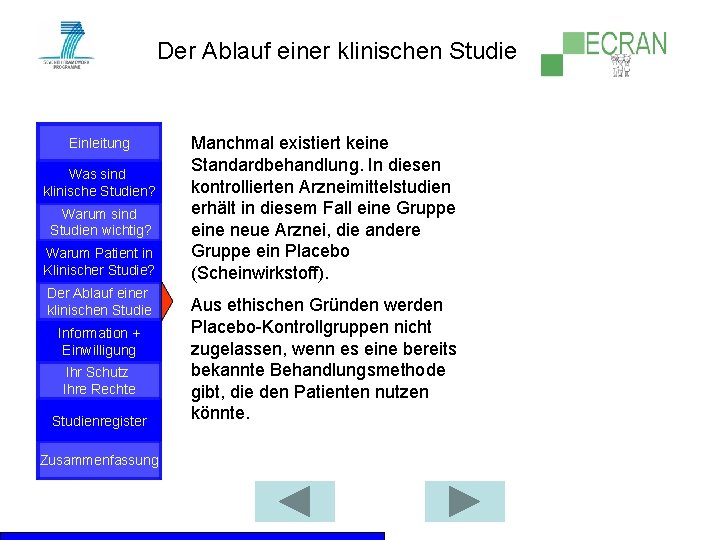 Der Ablauf einer klinischen Studie Einleitung Was sind klinische Studien? Warum sind Studien wichtig?