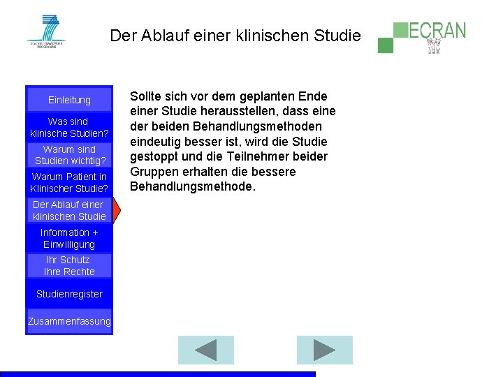 Der Ablauf einer klinischen Studie Einleitung Was sind klinische Studien? Warum sind Studien wichtig?