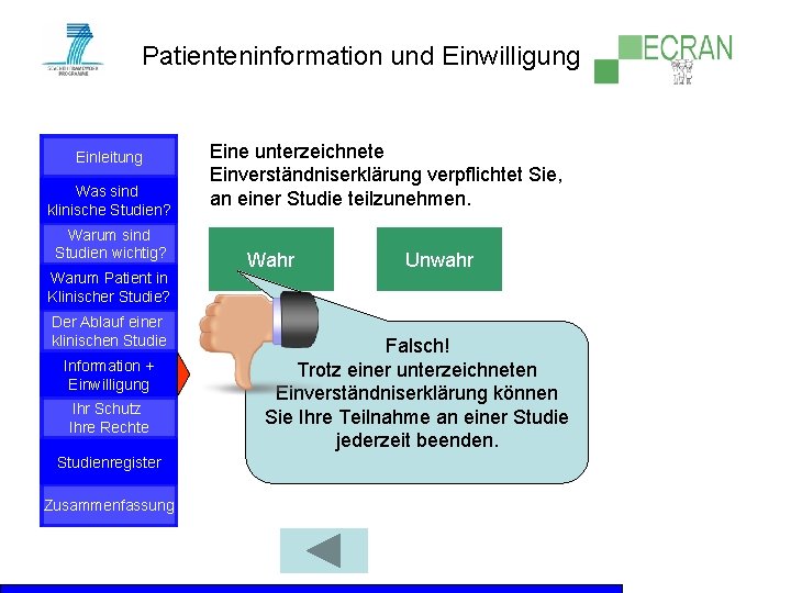 Patienteninformation und Einwilligung Einleitung Was sind klinische Studien? Warum sind Studien wichtig? Warum Patient